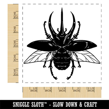 Atlas Rhinoceros Beetle Bug Insect Square Rubber Stamp for Stamping Crafting