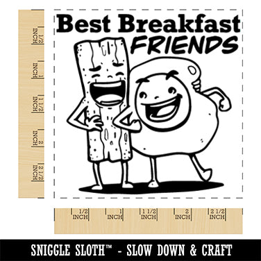 Bacon and Eggs Best Friends Breakfast Square Rubber Stamp for Stamping Crafting