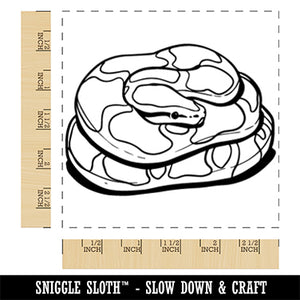 Ball Python Coiled Snake Serpent Square Rubber Stamp for Stamping Crafting