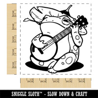 Bayou Swamp Frog with Banjo Square Rubber Stamp for Stamping Crafting