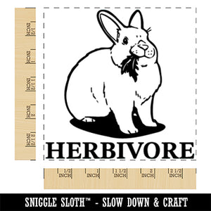 Bunny Rabbit Vegan Herbivore Square Rubber Stamp for Stamping Crafting