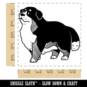 Cartoon Bernese Mountain Dog Square Rubber Stamp for Stamping Crafting