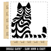 Cat Stripes Pattern Square Rubber Stamp for Stamping Crafting