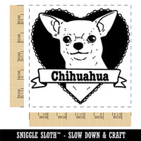 Chihuahua Dog Heart Square Rubber Stamp for Stamping Crafting