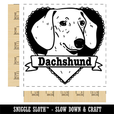 Dachshund Dog Heart Square Rubber Stamp for Stamping Crafting