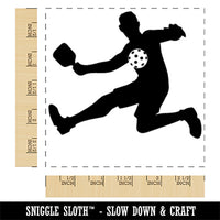 Pickleball Player Jumping Square Rubber Stamp for Stamping Crafting