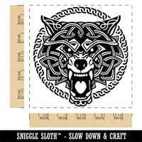Fenrir Norse Viking Wolf with Chains Square Rubber Stamp for Stamping Crafting