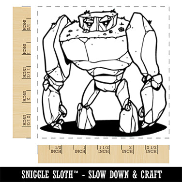 Giant Stone Golem Rocks Square Rubber Stamp for Stamping Crafting