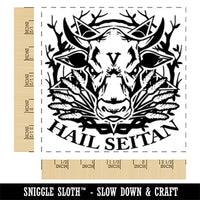 Hail Seitan Vegan Cow Pentagram Square Rubber Stamp for Stamping Crafting