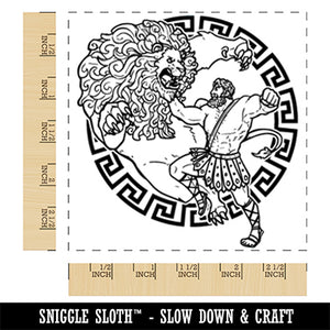 Hercules Nemean Lion Greek Mythology Square Rubber Stamp for Stamping Crafting