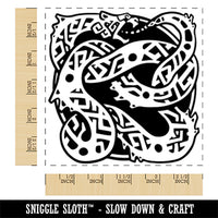 Jormungandr World Serpent Snake Ragnarok Square Rubber Stamp for Stamping Crafting