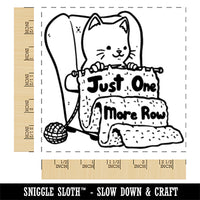 Just One More Row Yarn Knitting Cat Square Rubber Stamp for Stamping Crafting