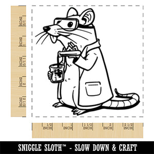 Lab Rat Science Rodent Square Rubber Stamp for Stamping Crafting