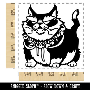 Monstrous Yule Cat Bone Collar Square Rubber Stamp for Stamping Crafting