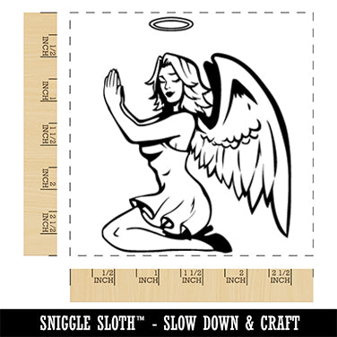 Pinup Angel Woman Square Rubber Stamp for Stamping Crafting