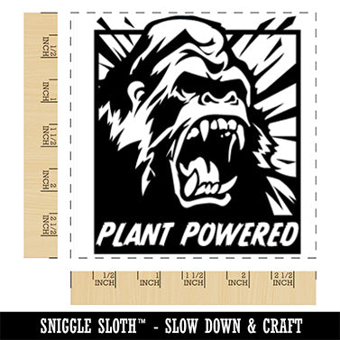 Plant Powered Vegan Gorilla Square Rubber Stamp for Stamping Crafting