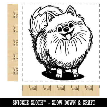 Pomeranian Small Cute Dog Square Rubber Stamp for Stamping Crafting