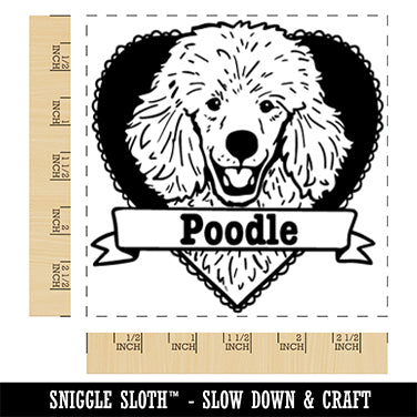 Poodle Dog Heart Square Rubber Stamp for Stamping Crafting