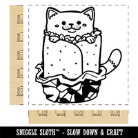 Purrito Cat Burrito Mexican Food Square Rubber Stamp for Stamping Crafting