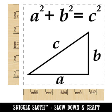 Pythagorean theorem equation Math Geometry Square Rubber Stamp for Stamping Crafting