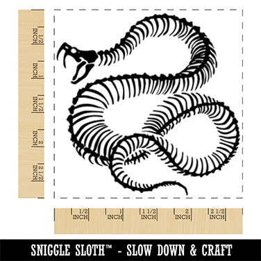 Snake Skeleton Serpent Bones Square Rubber Stamp for Stamping Crafting