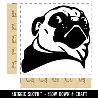 Suspicious Pug Side Eye Square Rubber Stamp for Stamping Crafting