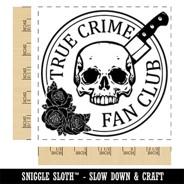 True Crime Fan Club Skull Knife Square Rubber Stamp for Stamping Crafting