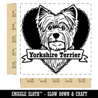 Yorkshire Terrier Dog Heart Square Rubber Stamp for Stamping Crafting