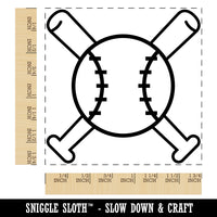 Baseball Crossed Bats Square Rubber Stamp for Stamping Crafting