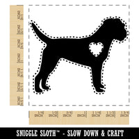 Border Terrier Dog with Heart Square Rubber Stamp for Stamping Crafting
