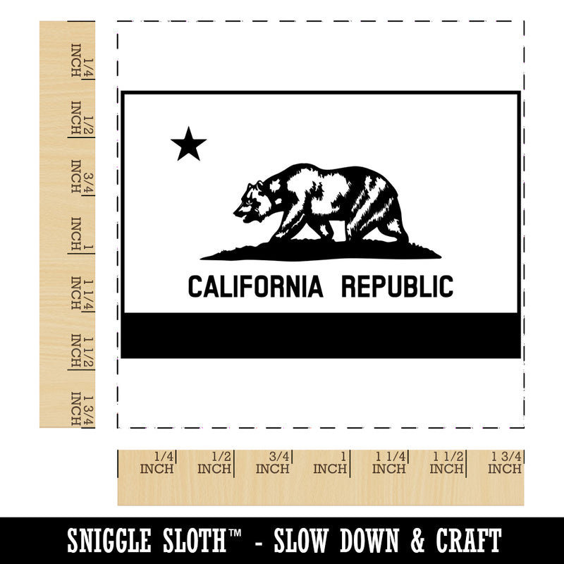 California Flag Square Rubber Stamp for Stamping Crafting