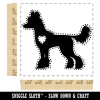 Chinese Crested Dog with Heart Square Rubber Stamp for Stamping Crafting