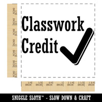 Classwork Credit Check Mark Teacher Motivation Square Rubber Stamp for Stamping Crafting