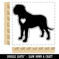 English Mastiff Dog with Heart Square Rubber Stamp for Stamping Crafting