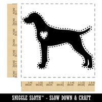 German Shorthaired Pointer Dog with Heart Square Rubber Stamp for Stamping Crafting