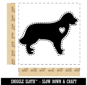 Golden Retriever Dog with Heart Square Rubber Stamp for Stamping Crafting