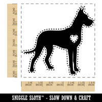 Great Dane Dog with Heart Square Rubber Stamp for Stamping Crafting