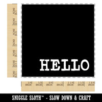 Hello Reversed Text in Box Square Rubber Stamp for Stamping Crafting