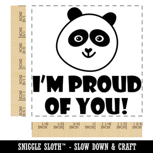I'm Proud of You Happy Panda Teacher Motivation Square Rubber Stamp for Stamping Crafting