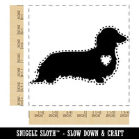 Long Haired Dachshund Dog with Heart Square Rubber Stamp for Stamping Crafting
