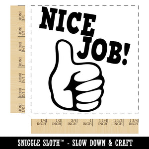 Nice Job Thumbs Up Teacher Motivational Square Rubber Stamp for Stamping Crafting