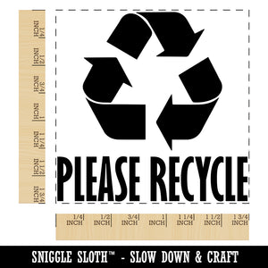 Please Recycle with Symbol Square Rubber Stamp for Stamping Crafting