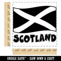 Scotland with Waving Flag Cute Square Rubber Stamp for Stamping Crafting