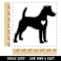 Smooth Fox Terrier Dog with Heart Square Rubber Stamp for Stamping Crafting