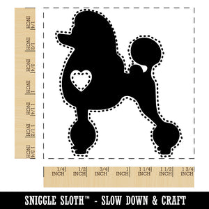 Standard Poodle Dog with Heart Square Rubber Stamp for Stamping Crafting