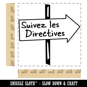 Suivez les Directives Follow Directions French Teacher Motivation Square Rubber Stamp for Stamping Crafting