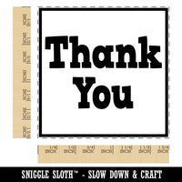 Thank You in Box Square Rubber Stamp for Stamping Crafting