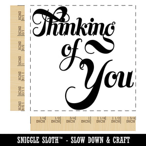 Thinking of You Elegant Text Square Rubber Stamp for Stamping Crafting