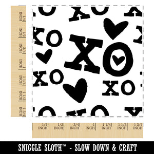 XO Love Heart Pattern Background Square Rubber Stamp for Stamping Crafting