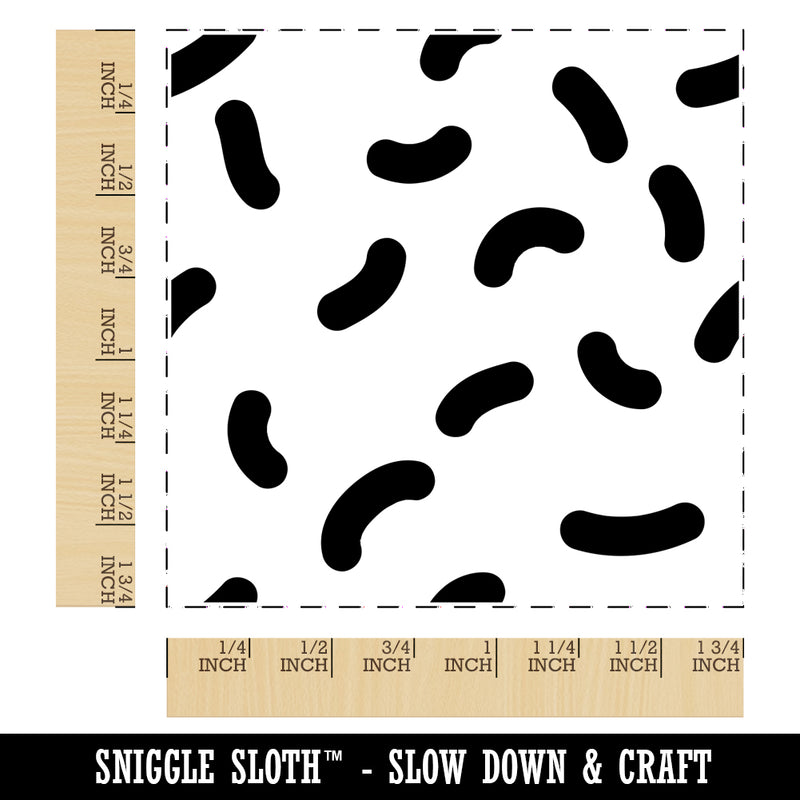 Abstract Squiggle Jelly Bean Pattern Background Square Rubber Stamp for Stamping Crafting